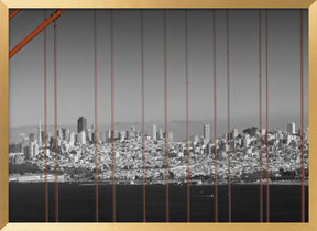 Golden Gate Bridge - Panoramic Downtown View Poster