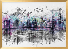 Modern Art NEW YORK CITY Skyline | Splashes Poster