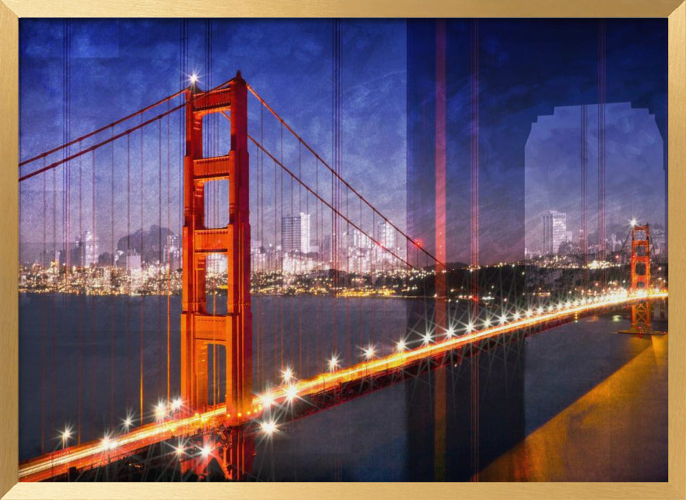 City Art Golden Gate Bridge Composing Poster