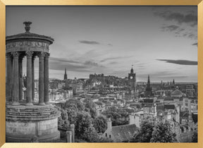 Charming evening atmosphere in Edinburgh - Monochrome Poster