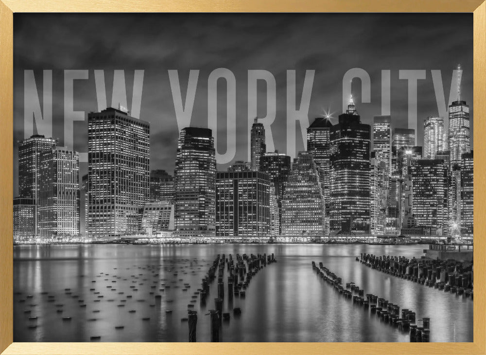 NEW YORK CITY Skyline Monochrome Poster