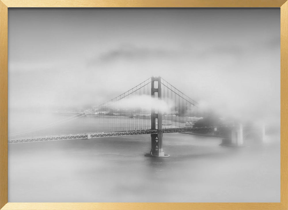 Foggy Golden Gate Bridge | monochrome Poster