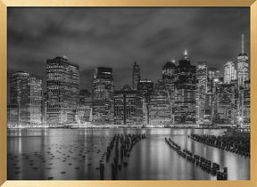 NEW YORK CITY Monochrome Night Impressions Poster