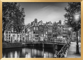 AMSTERDAM Idyllic impression from Singel - Monochrome Poster