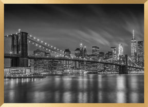 BROOKLYN BRIDGE Nightly Impressions - Monochrome Poster