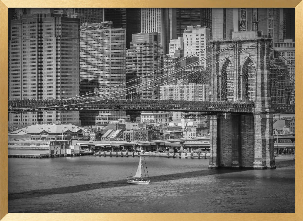 NEW YORK CITY Brooklyn Bridge &amp; Manhattan Skyline Poster