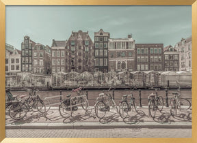 AMSTERDAM Singel Canal with Flower Market | urban vintage style Poster