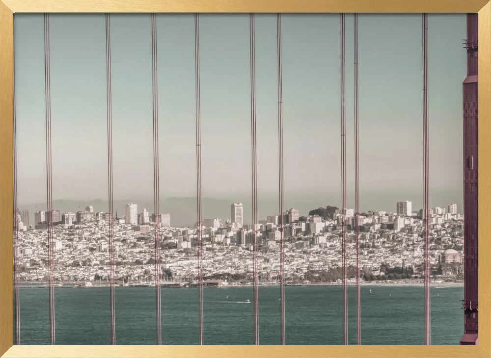 Golden Gate Bridge Panorama | urban vintage style Poster