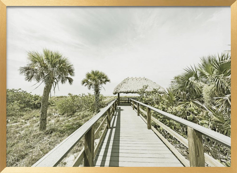 Bridge to the beach | Vintage Poster