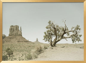 MONUMENT VALLEY Vintage West Mitten Butte and Tree Poster