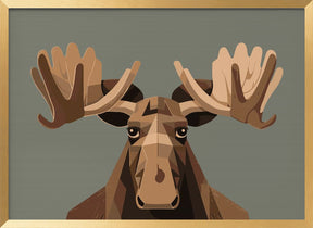 Staring Moose Poster