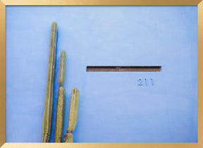 Tall Cacti on Blue | Oaxaca Mexico Travel Poster