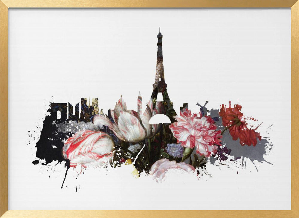 Paris France Skyline Sport Art (3) Poster