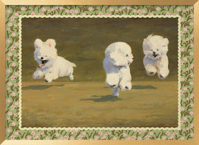 Three Dogs Running Poster