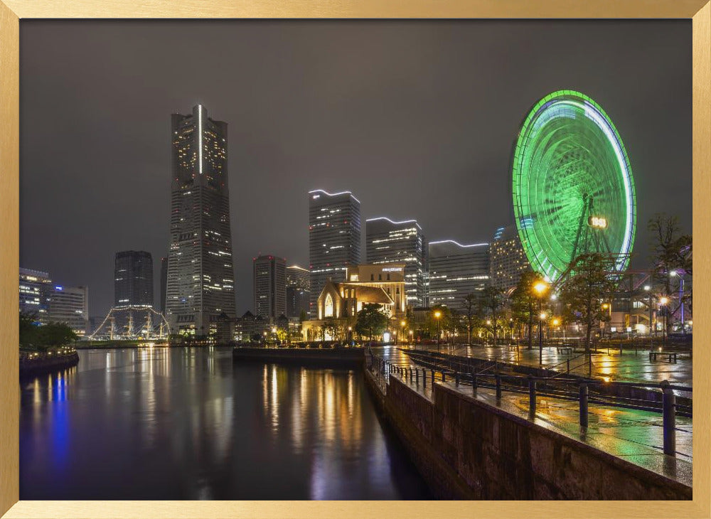 Dazzling Yokohama skyline at night Poster