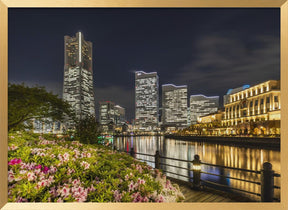 Idyllic Yokohama skyline at night Poster