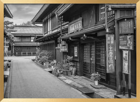 Sanmachi Suji, traditional Takayama - monochrome Poster