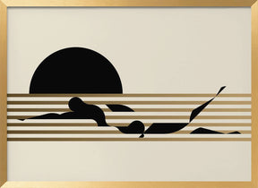 Swimmer Horizontal / Ivoire Poster