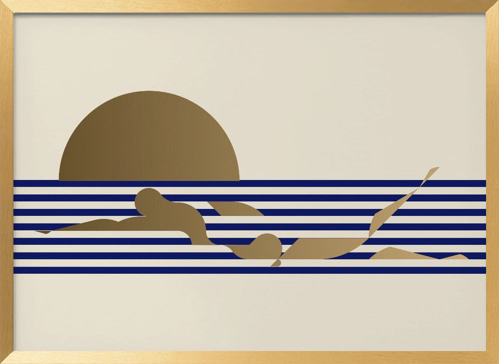 Swimmer Horizontal / Ivoire Poster