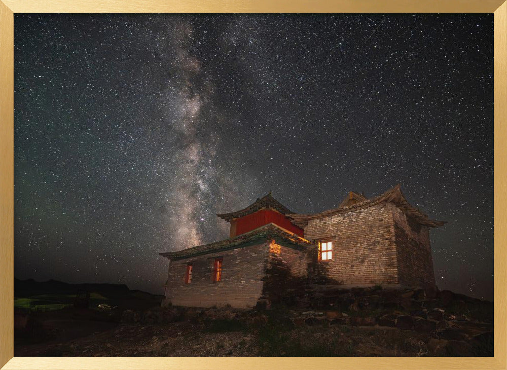 The Milky Way above Ongy Monastery Poster