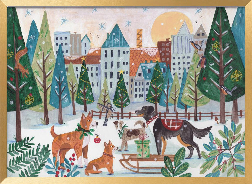 Dogs in the park Poster