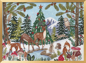 Animal Winter Scene Poster