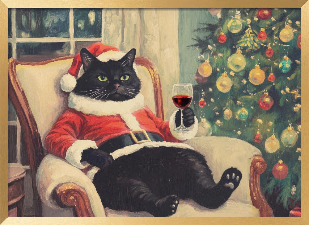 Christmas Chilling Cat Poster