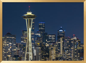 Breathtaking Seattle skyline at blue hour Poster