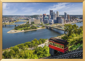 Impressive Pittsburgh Skyline with Duquesne Incline Poster