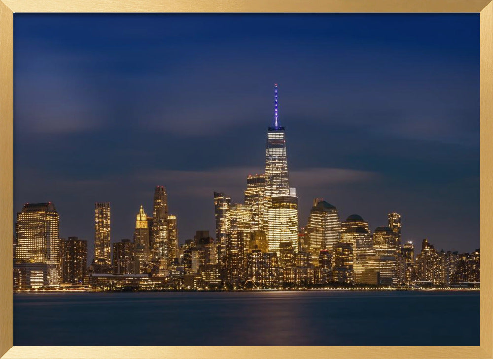 Lower Manhattan Skyline at Night Poster