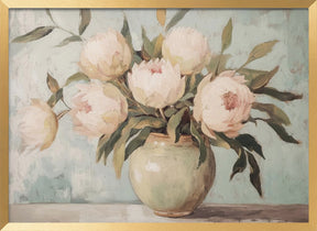 Peonies Flower Still Life Poster