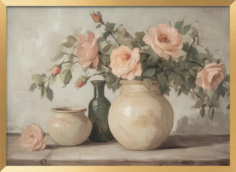 Flower in Vase Painting Poster