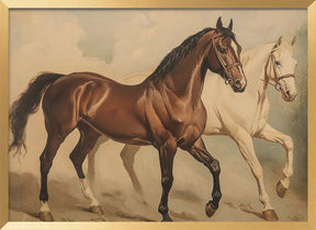 Duo Horses Galloping Poster