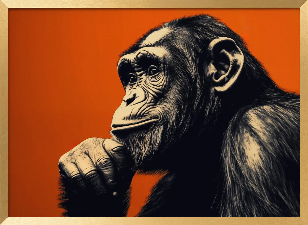 Thinking Monkey Poster