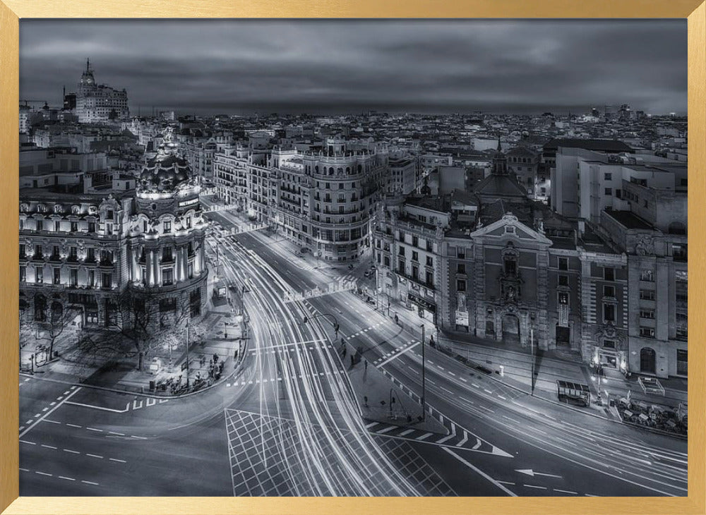 Madrid City Lights Poster