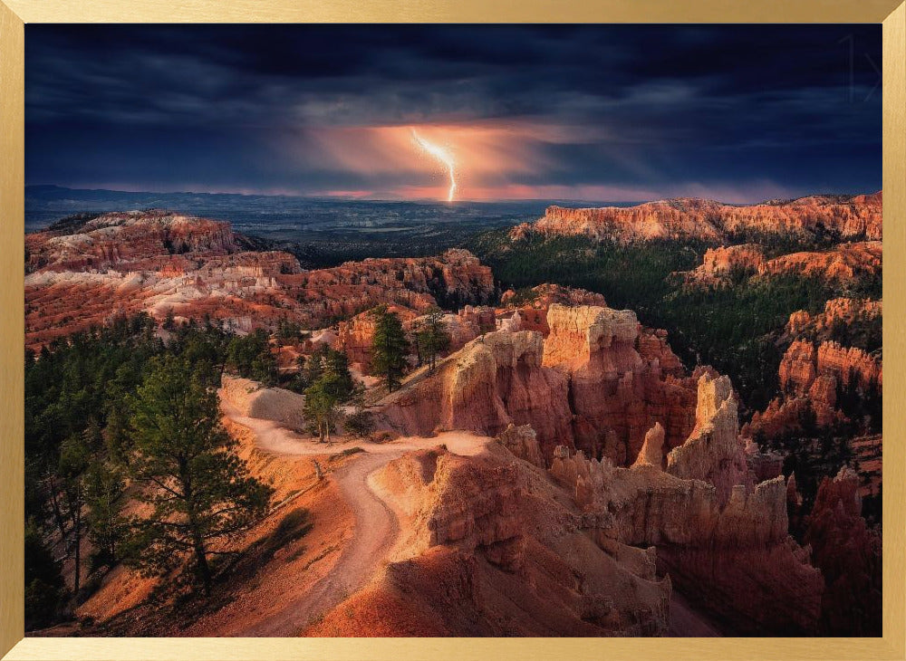 Lightning over Bryce Canyon Poster