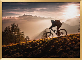 Golden hour biking Poster