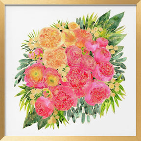 Rekha colorful watercolor bouquet Poster