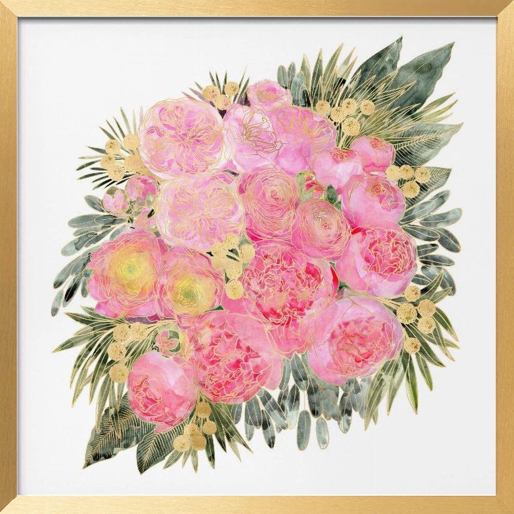 Rekha floral bouquet in light pink Poster