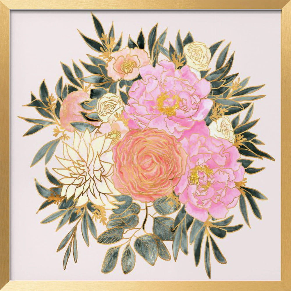 Nanette floral bouquet in pastels Poster