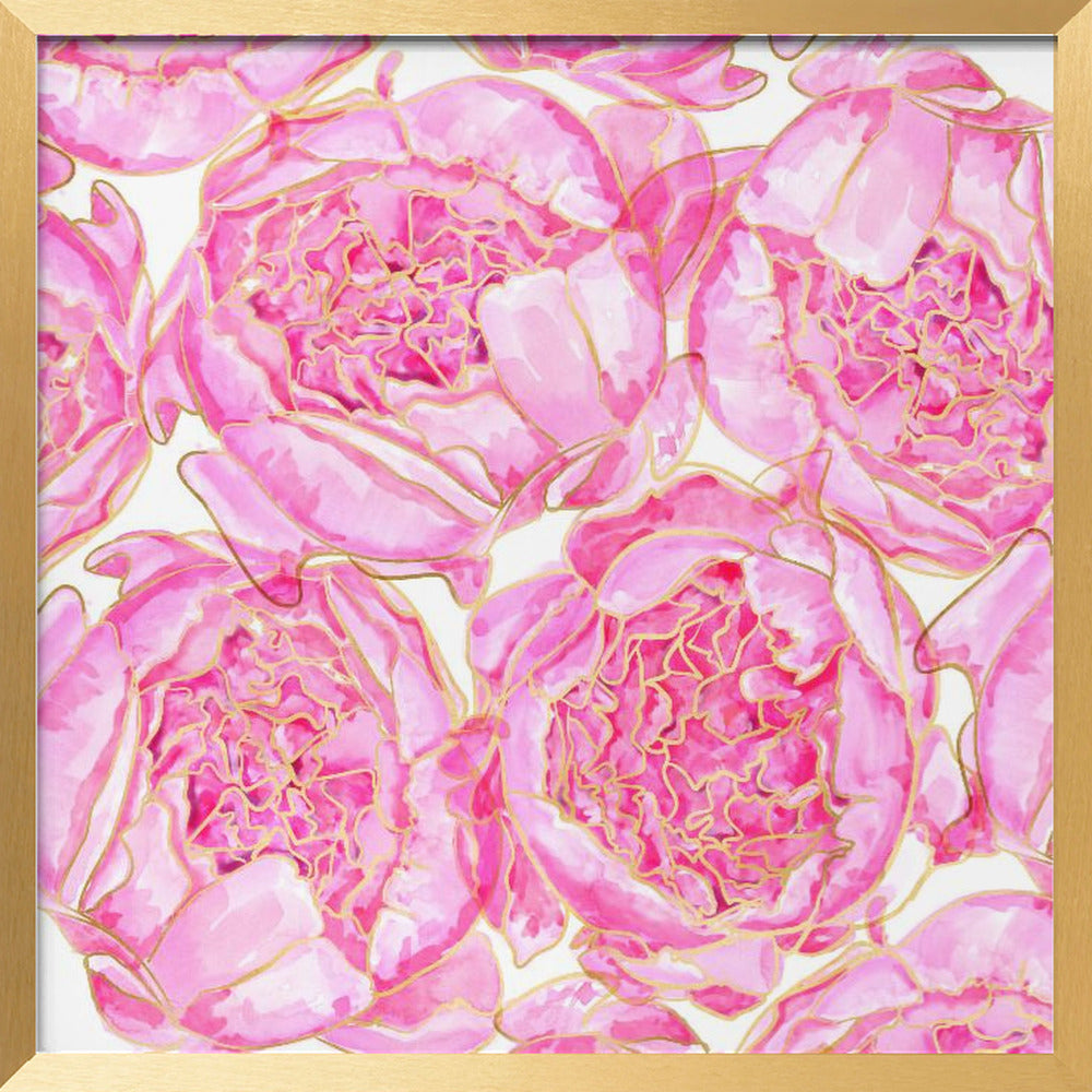 Sally's peonies pattern Poster