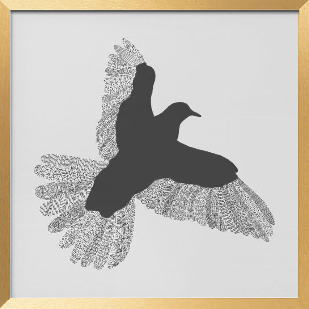 Bird Grey Poster
