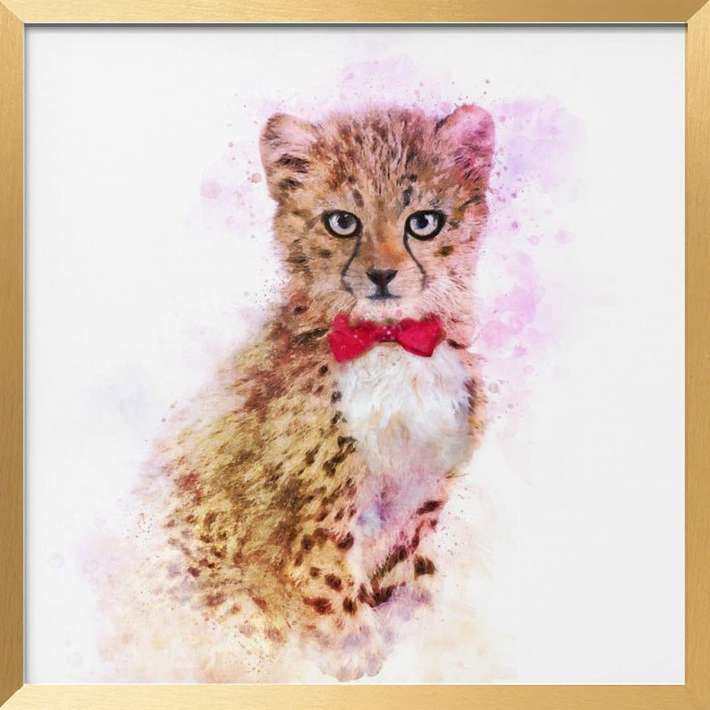 Baby Cheetah Watercolor Poster