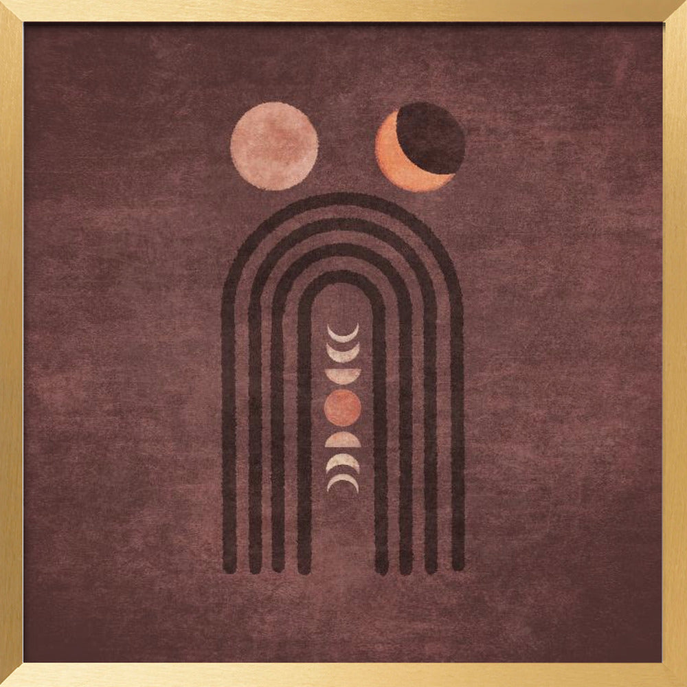 Visne Watercolor Moon Phase Poster