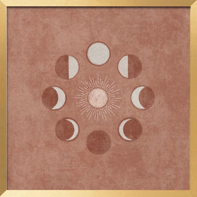 Somon Sun and Circle Moon Phase Poster