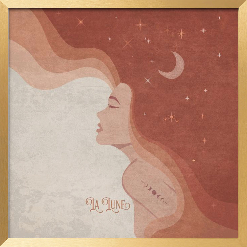 Moon Lady Terracotta Lune Poster