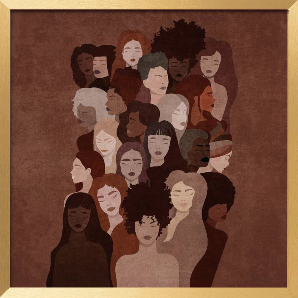 Absctract Terra Womens Faces Poster