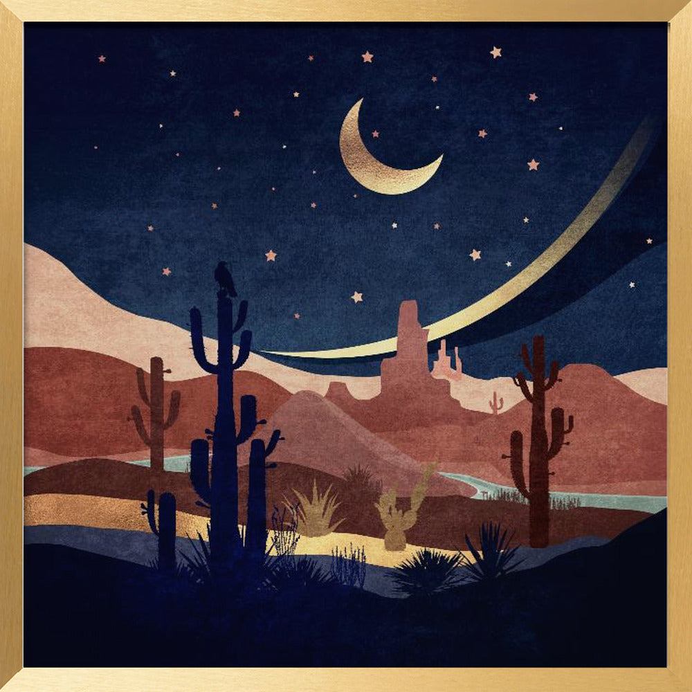 Blue Western Night Poster