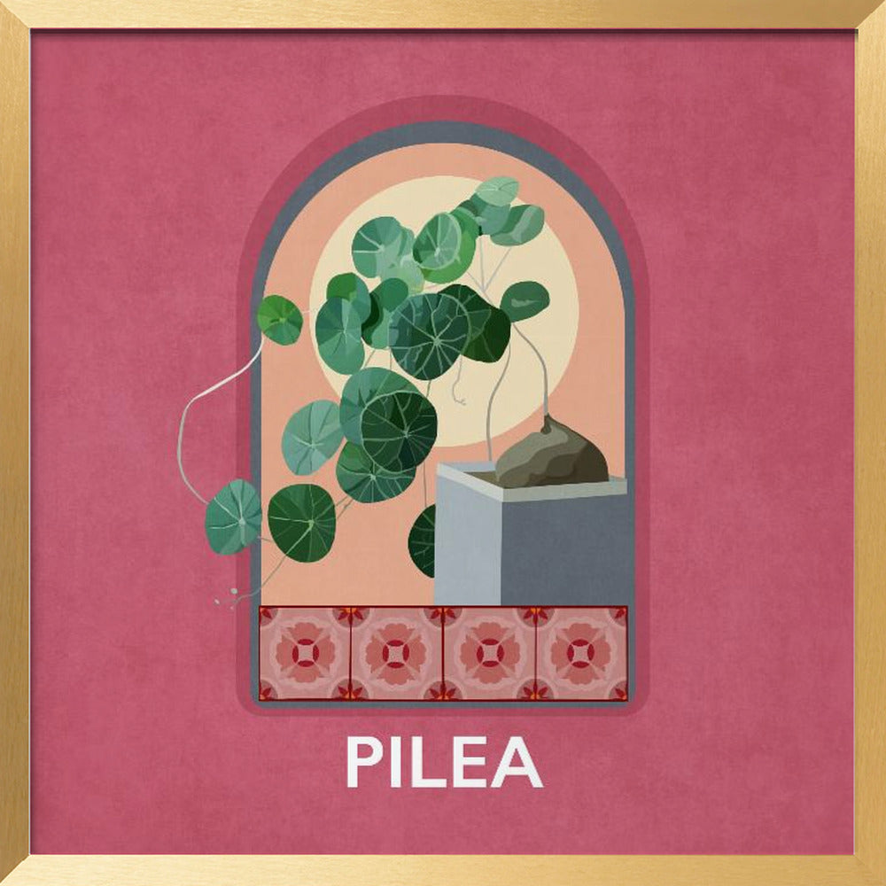 Green Sets Pilea Poster