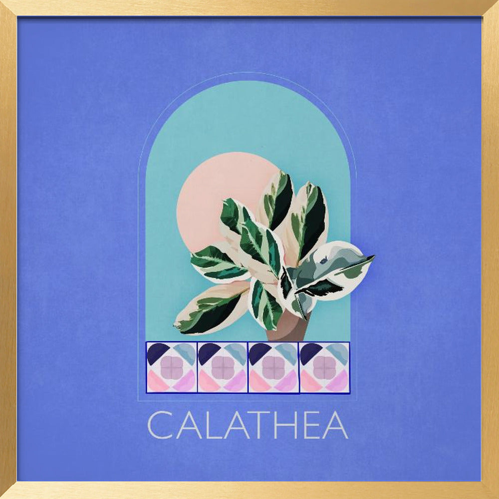 Green Sets Calathea Poster